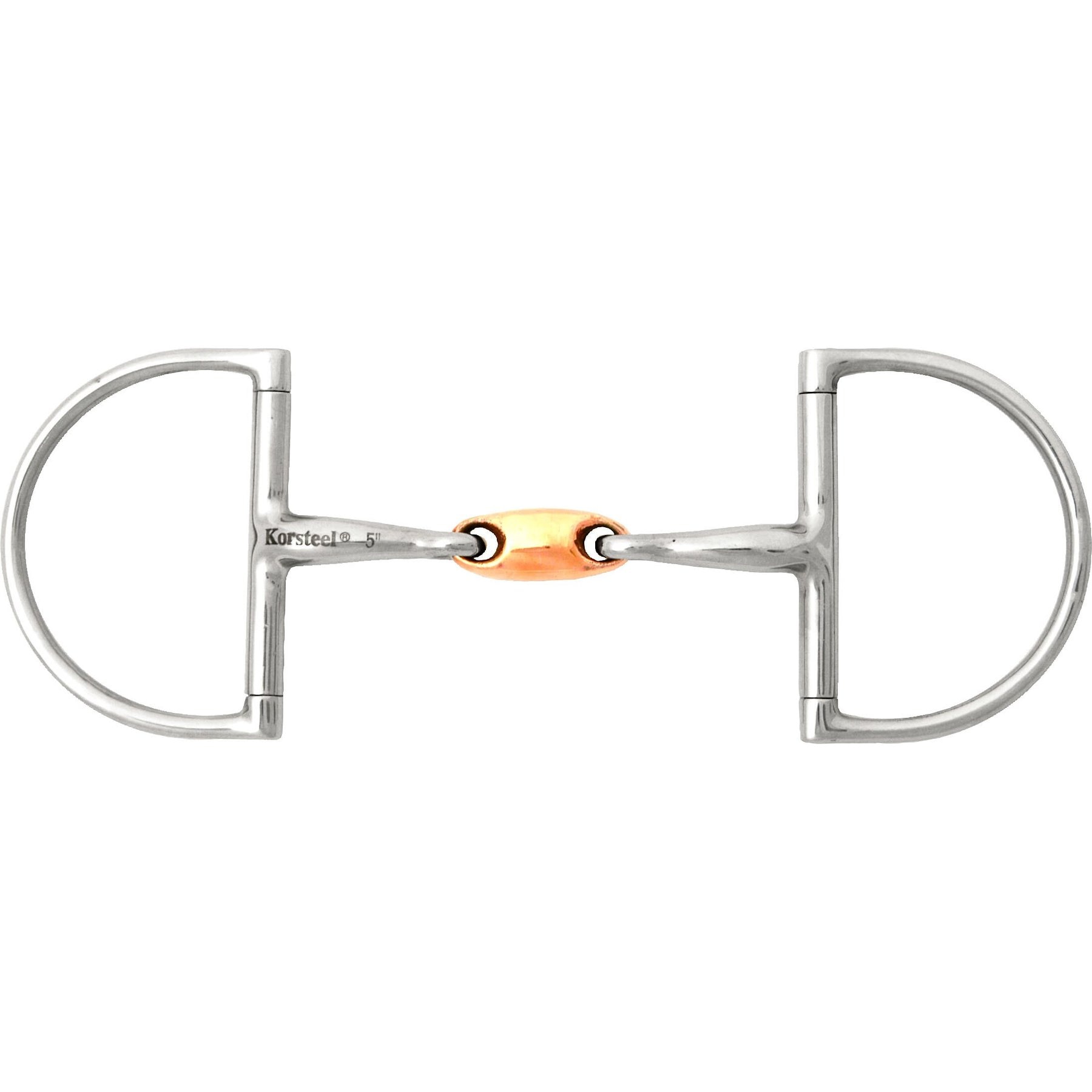 JP Korsteel Stainless Steel Copper Link Hunter Dee Ring Horse Snaffle Bit, 4.75-in