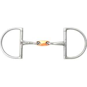 JP Korsteel Stainless Steel Copper Link Hunter Dee Ring Horse Snaffle Bit, 4.75-in