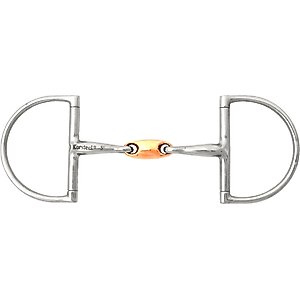 JP Korsteel Stainless Steel Copper Link Hunter Dee Ring Horse Snaffle Bit, 5.5-in