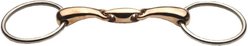 JP Korsteel Stainless Steel Copper Mouth Oval Link Loose Ring Horse Snaffle Bit, 5.5-in