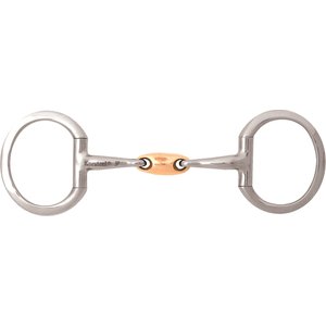 JP Korsteel Stainless Steel Copper Oval Link Eggbutt Horse Snaffle Bit, 4.75-in