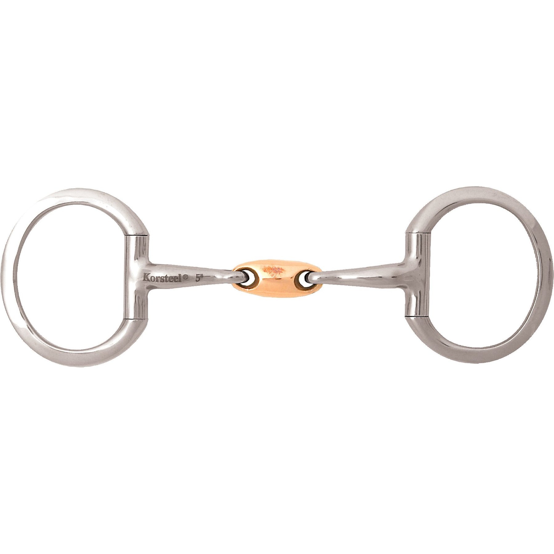 JP Korsteel Stainless Steel Copper Oval Link Eggbutt Horse Snaffle Bit, 5-in