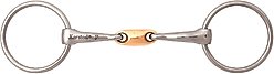 JP Korsteel Stainless Steel Copper Oval Link Loose Ring Horse Snaffle Bit, 4.75-in