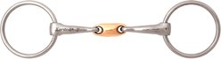JP Korsteel Stainless Steel Copper Oval Link Loose Ring Horse Snaffle Bit, 5-in
