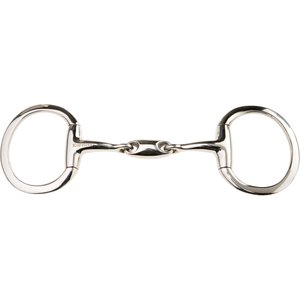 JP Korsteel Stainless Steel Oval Link Eggbutt Horse Snaffle Bit, 5.5-in