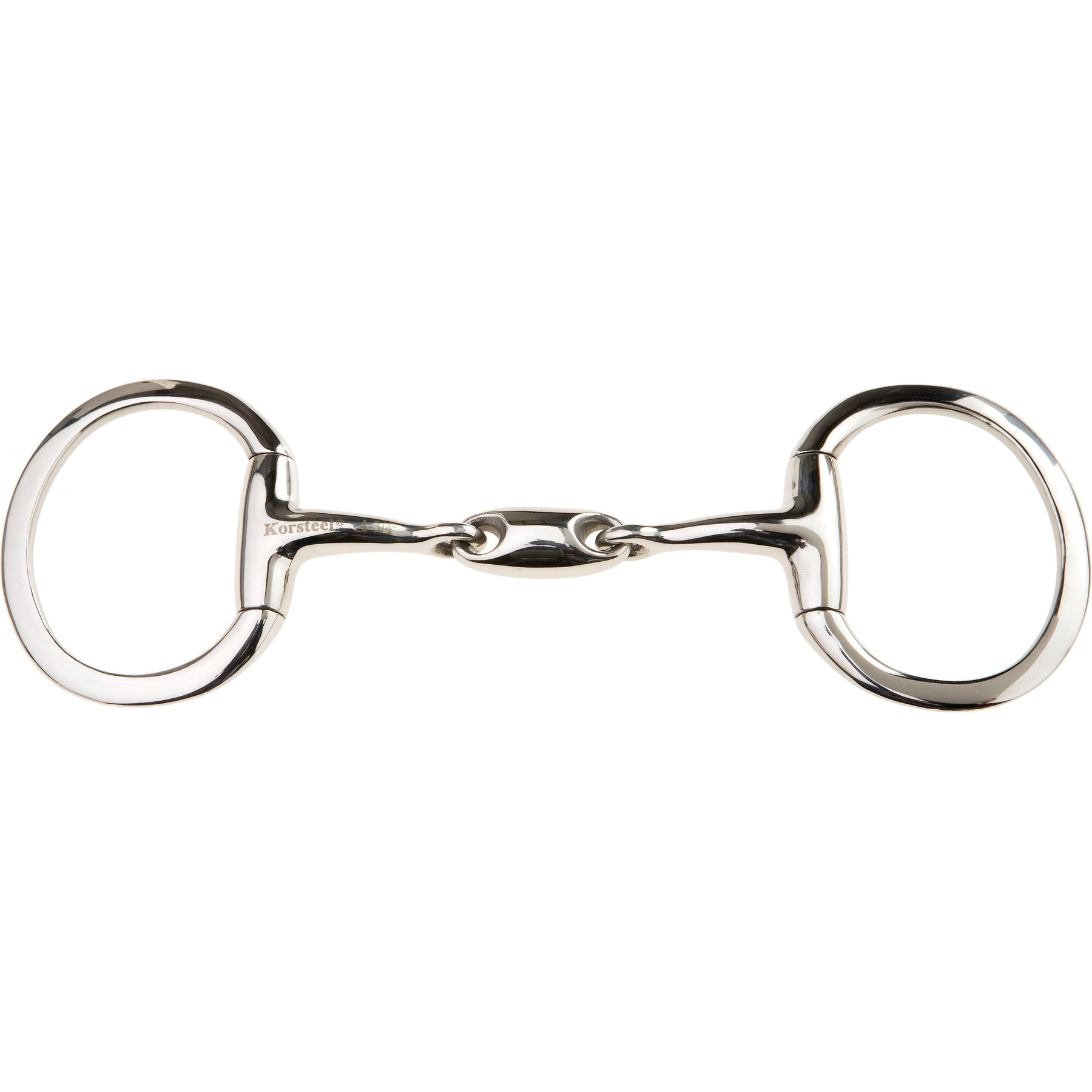 JP Korsteel Stainless Steel Oval Link Eggbutt Horse Snaffle Bit, 5-in