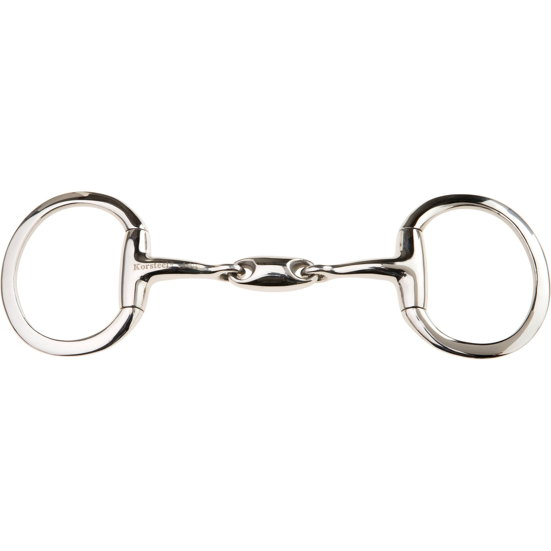 JP Korsteel Stainless Steel Oval Link Eggbutt Snaffle Horse Bit, 4.75-in
