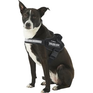 Julius-K9 IDC Powerharness Nylon Reflective No Pull Dog Harness, Black, Size 0: 22.8 to 30-in chest