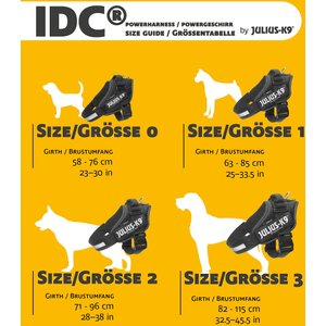 Julius-K9 IDC Powerharness Nylon Reflective No Pull Dog Harness, Black, Size 0: 22.8 to 30-in chest