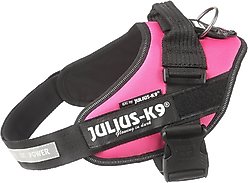Julius-K9 IDC Powerharness Nylon Reflective No Pull Dog Harness, Dark Pink, Size 0: 22.8 to 30-in chest