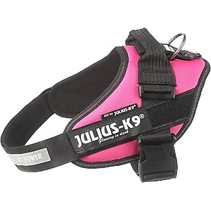 Julius-K9 IDC Powerharness Nylon Reflective No Pull Dog Harness, Dark Pink, Size 0: 22.8 to 30-in chest