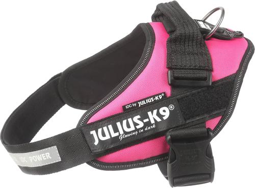 Show full view: Julius-K9 IDC Powerharness Nylon Reflective No Pull Dog Harness, Dark Pink, Size 0: 22.8 to 30-in chest slide 1 of 5
