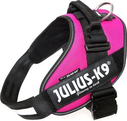Julius-K9 IDC Powerharness Nylon Reflective No Pull Dog Harness, Dark Pink, Size 2: 28 to 37.5-in chest