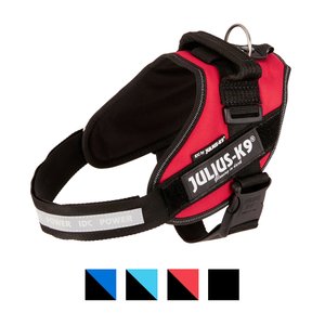 Julius-K9 IDC Powerharness Nylon Reflective No Pull Dog Harness, Red, Size 0: 22.8 to 30-in chest
