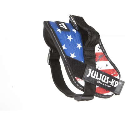 Julius-K9 Julius-K9 IDC Powerharness Nylon Reflective No Pull Dog Harness, USA Flag, Mini-Mini: 15.7 to 20.9-in chest