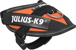 Julius-K9 IDC Powerharness Nylon Reflective No Pull Dog Harness, UV Orange, Size 0: 22.8 to 30-in chest