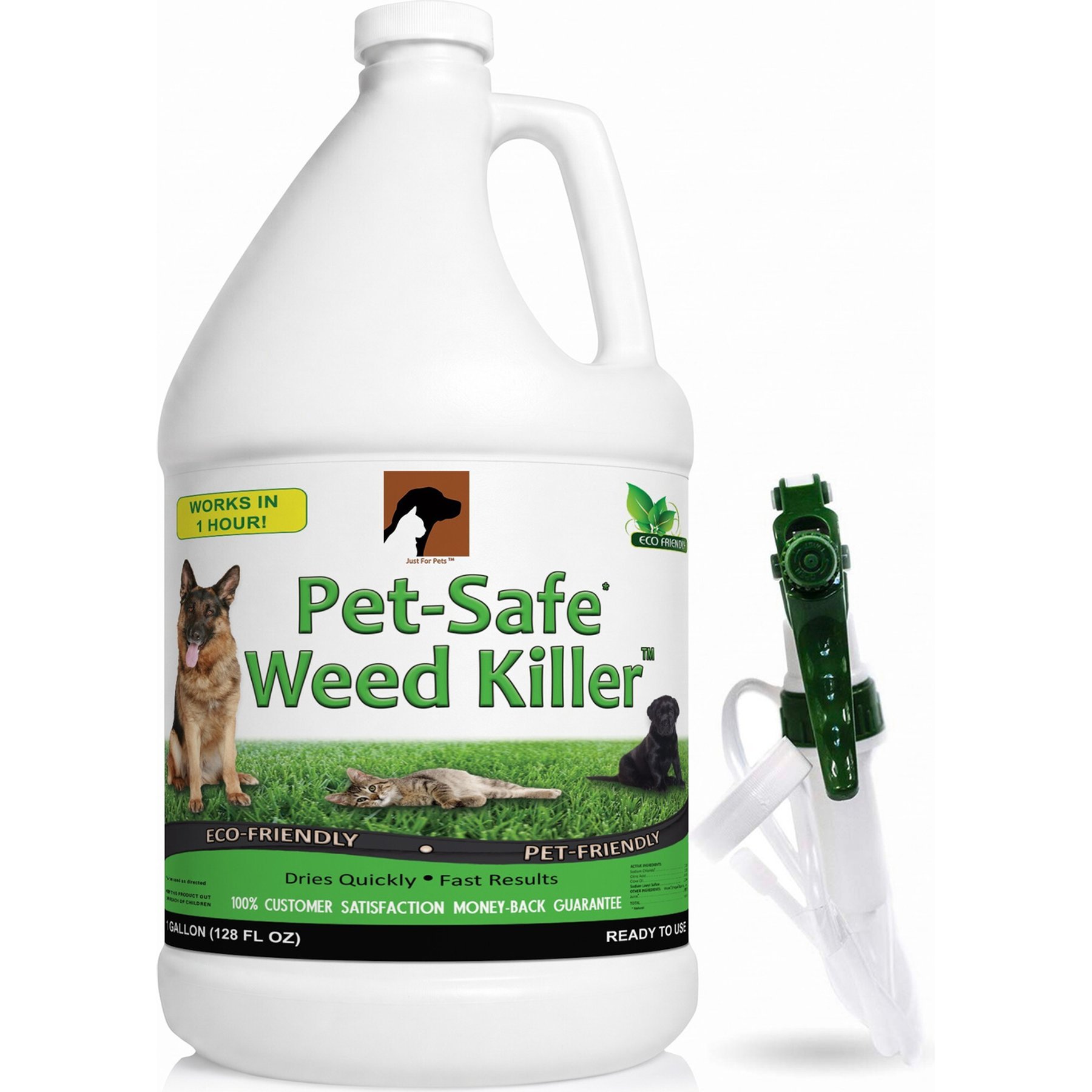 Just For Pets Glyphosate-Free Weed Killer Spray, 128-fl oz refill, 4 count