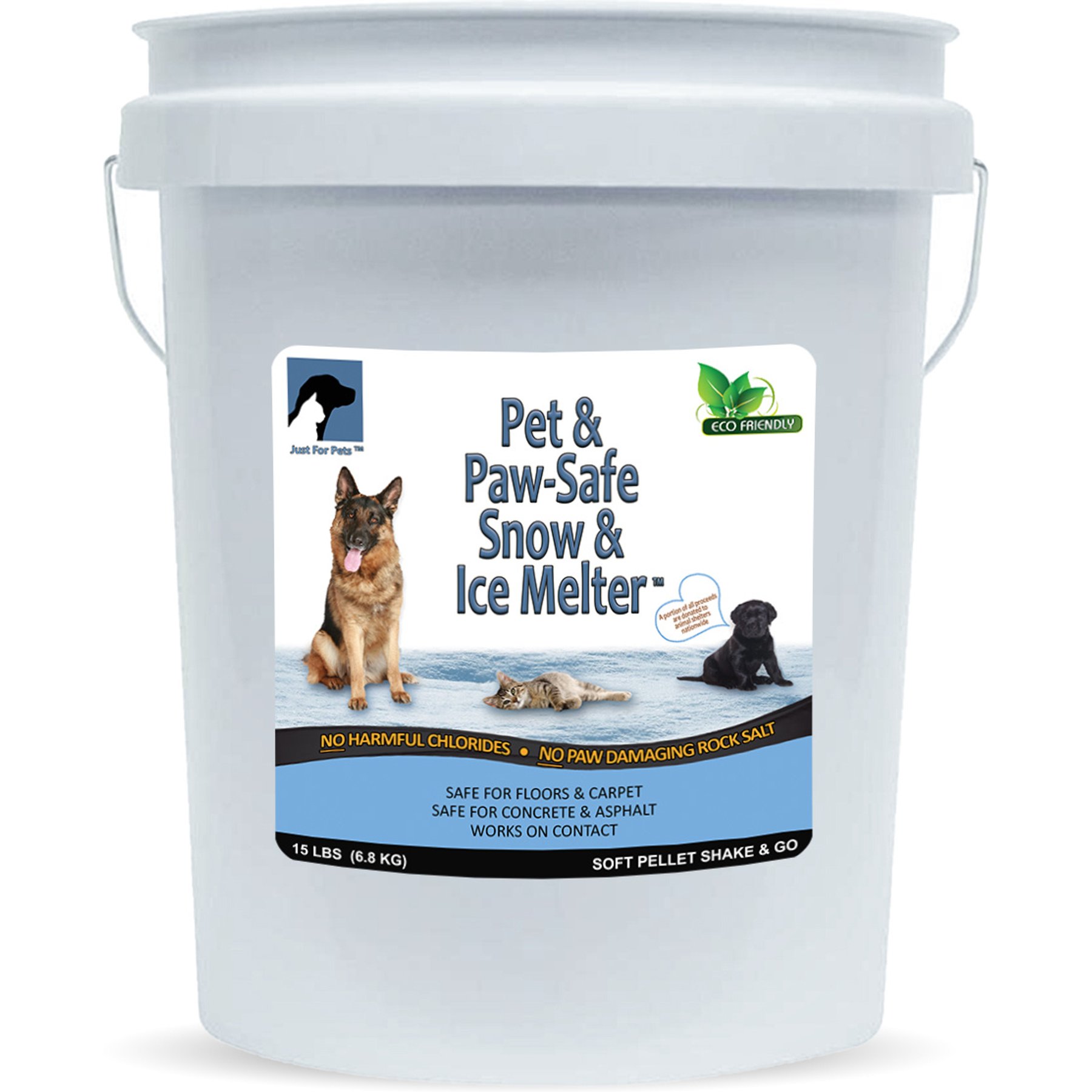 Just For Pets Snow & Ice Melter, 15-lb bucket
