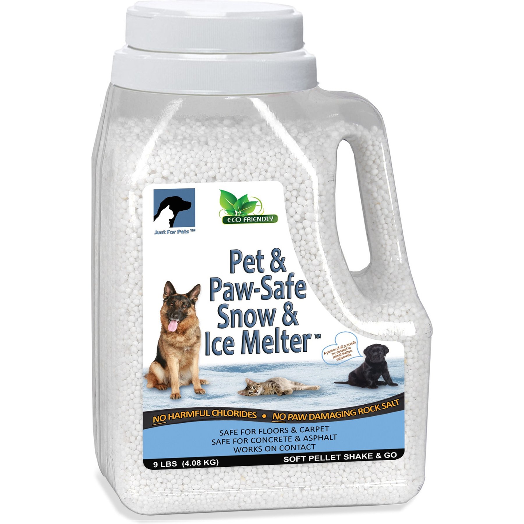 Just For Pets Snow & Ice Melter, 9-lb jug