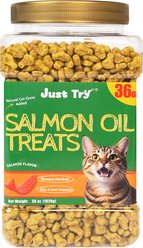 Just Try Salmon Oil Crunchy Cat Treats, 36-oz