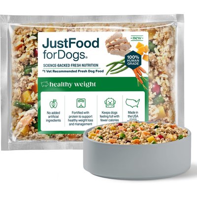 JustFoodForDogs JustFoodForDogs Adult Fresh Frozen Healthy Weight Human-Grade Pork Dog Food, 18-oz pouch, case of 21
