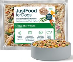 JustFoodForDogs Adult Fresh Frozen Healthy Weight Human-Grade Pork Dog Food, 18-oz pouch, case of 7