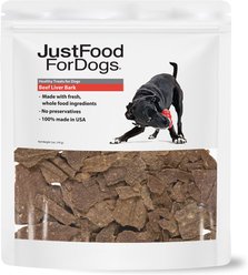 JustFoodForDogs Beef Liver Bark Dog Treats, 5-oz bag