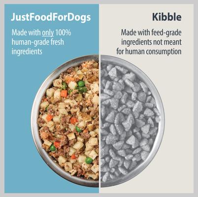 Show full view: JustFoodForDogs Beef & Russet Potato Recipe Frozen Fresh Food + Pumpkin Dehydrated Dog Treats slide 5 of 7