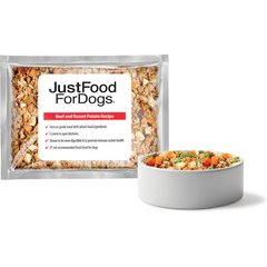 JustFoodForDogs Beef & Russet Potato Recipe Frozen Human-Grade Fresh Dog Food, 18-oz pouch, case of 7