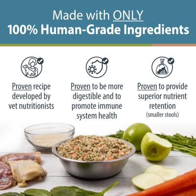 Show full view: JustFoodForDogs Chicken & White Rice Recipe Frozen Fresh Food + Pumpkin Dehydrated Dog Treats slide 3 of 7