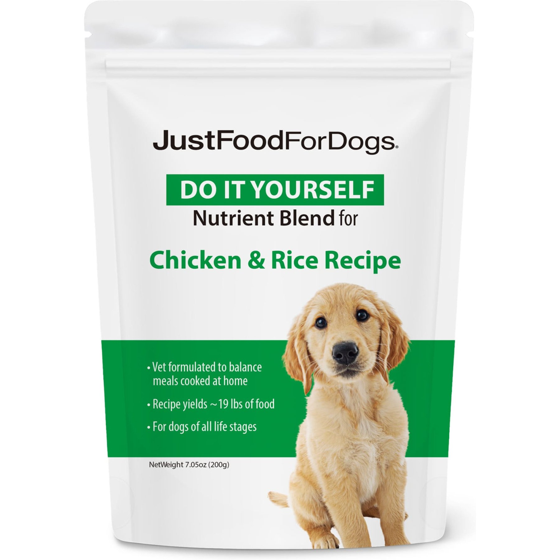 Just Food For Dogs DoItYourself Chicken & White Rice Recipe Fresh Dog Food Recipe & Nutrient Blend