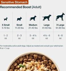 JustFoodForDogs JustFresh Boosts Sensitive Stomach Human-Grade Wet Dog Food Topper with Fiber for Gut Support from Pumpkin, Oats & Psyllium, 8-oz pouch, case of 8 slide 2 of 9