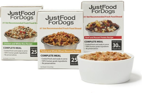 JustFoodForDogs Pantry Fresh Beef, Chicken & Turkey Variety Pack Dog Fresh Food, 12.5-oz bag, case of 6