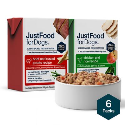 JUSTFOODFORDOGS Pantry Fresh Beef & Chicken Variety Pack Fresh Dog