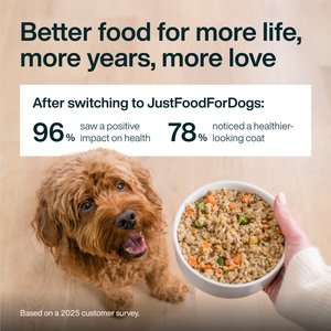 JustFoodForDogs Pantry Fresh Chicken & White Rice Fresh Dog Food, 12.5-oz pouch, case of 12