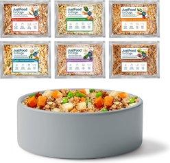 JustFoodForDogs Sampler Variety Box Frozen Human-Grade Fresh Dog Food, 18-oz pouch, case of 7