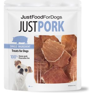 JustFoodForDogs Single Ingredient Pork Dog Treats, 5-oz bag