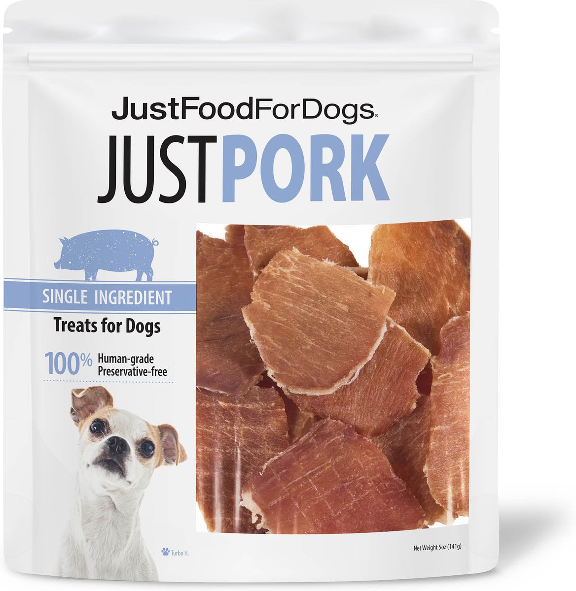 JustFoodForDogs Single Ingredient Pork Dog Treats, 5-oz bag