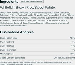 JustFoodForDogs Veterinary Diet Digestive Care Ultra Low Fat Frozen Dog Food, 18-oz pouch, case of 7 slide 2 of 9
