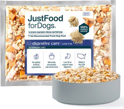 JustFoodForDogs Veterinary Diet Digestive Care Ultra Low Fat Frozen Dog Food, 18-oz pouch, case of 7 slide 1 of 9