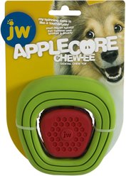 JW Pet Apple Core Chew-Ee Dog Toy, Green/Red