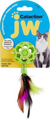 Show full view: JW Pet Cataction Feather Ball with Bell Cat Toy slide 2 of 7