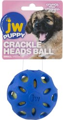 JW Pet Crackle Heads Ball Dog Toy, Color Varies, Small