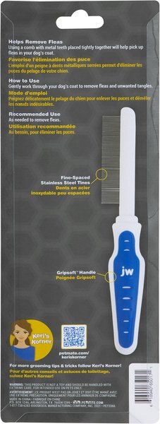 JW Pet Gripsoft Flea Comb for Dogs & Cats
