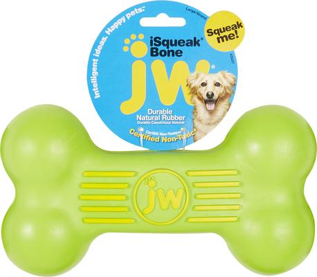 Show full view: JW Pet iSqueak Bone Dog Toy, Color Varies, Large slide 1 of 9