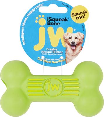 Show full view: JW Pet iSqueak Bone Dog Toy, Color Varies, Small slide 1 of 8