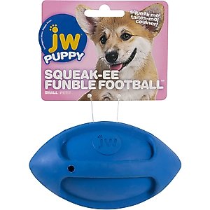 JW Pet iSqueak Funble Football Dog Toy, Color Varies, Small