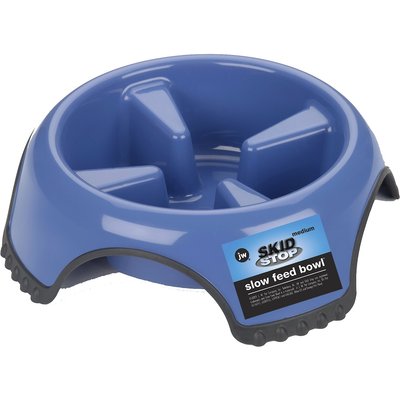 JW Pet JW Pet Skid Stop Non-Skid Plastic Slow Feeder Dog Bowl, 1-cup