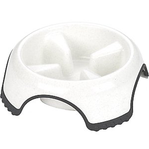 JW Pet Skid Stop Non-Skid Plastic Slow Feeder Dog Bowl, 3-cup