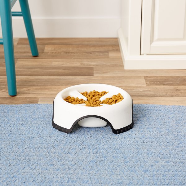 JW Pet Skid Stop Non-Skid Plastic Slow Feeder Dog Bowl